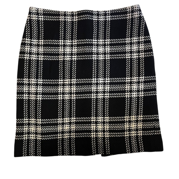 Talbots Black/White Plaid Wool Skirt - Picture 1 of 7